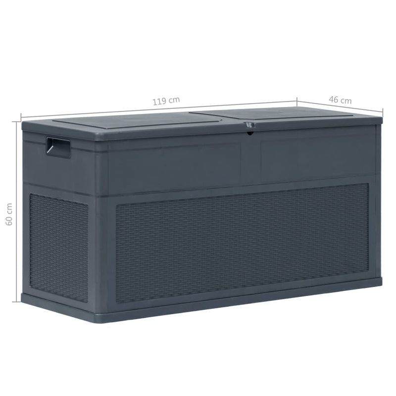 vidaXL Garden Storage Box 320 L Anthracite