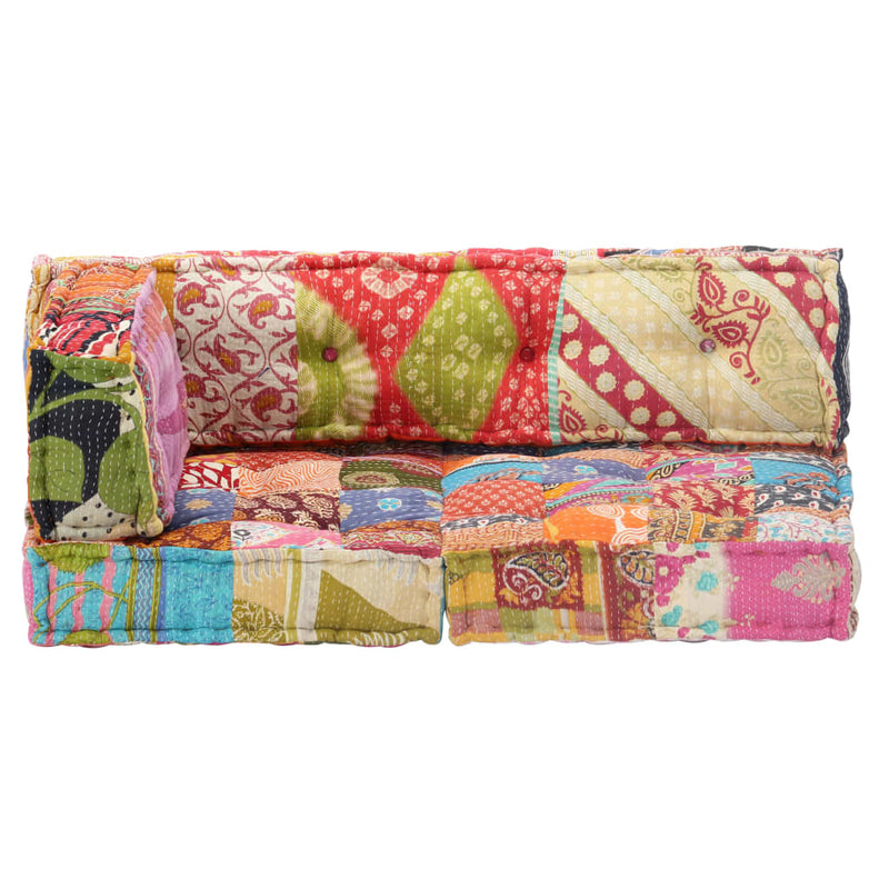 vidaXL Pouffe Patchwork Fabric