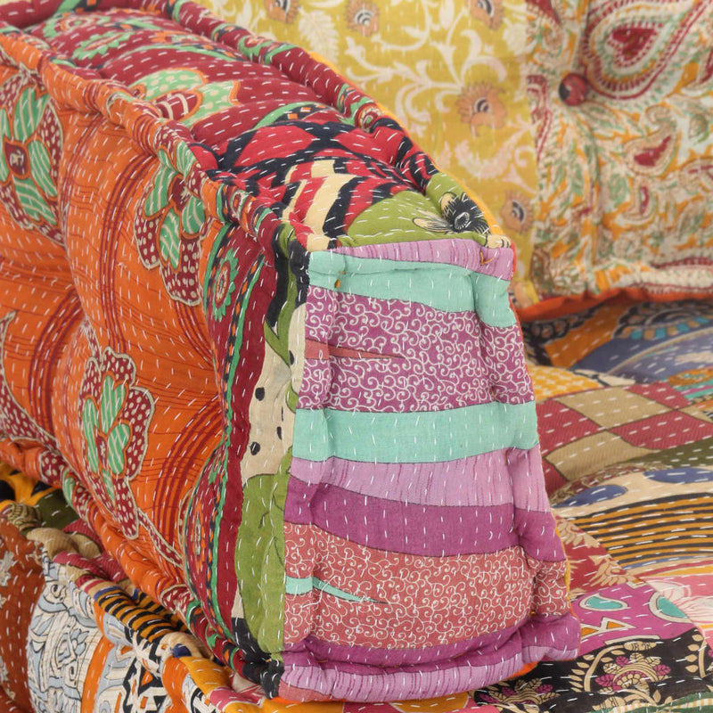 vidaXL Pouffe Patchwork Fabric