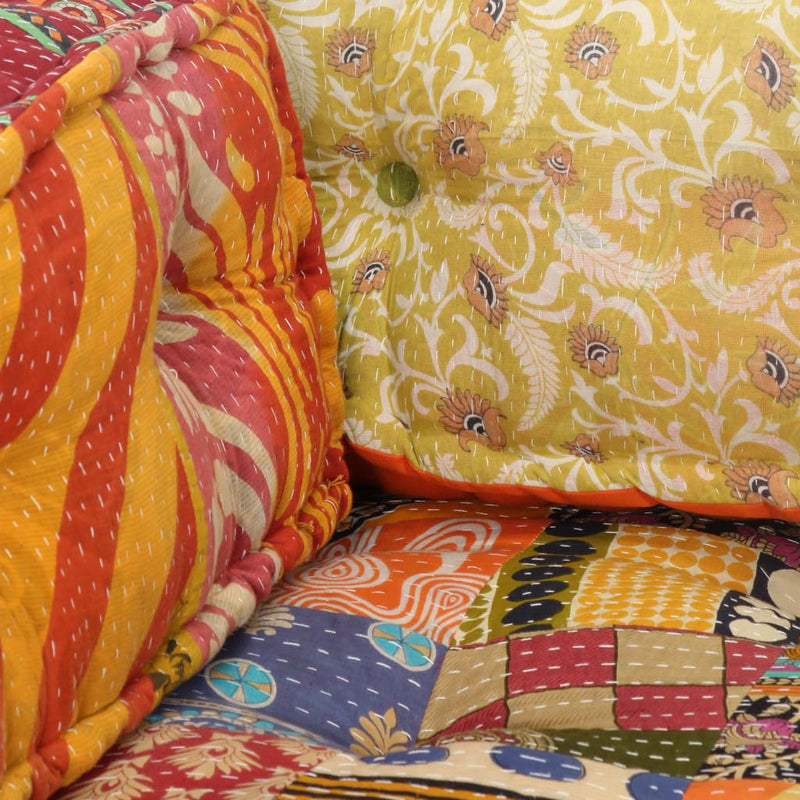 vidaXL Pouffe Patchwork Fabric