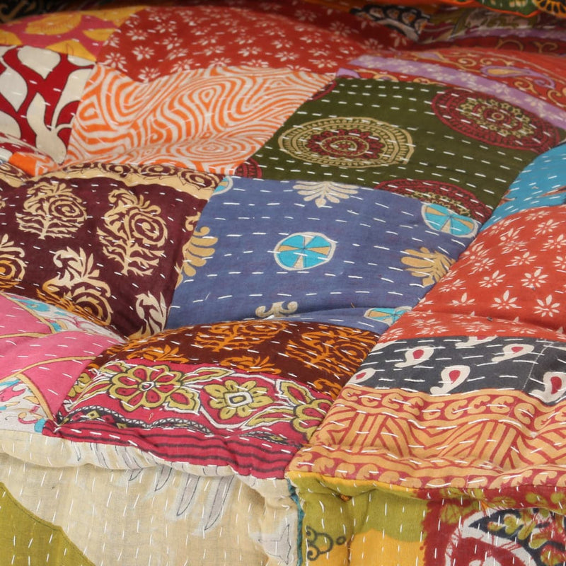 vidaXL Pouffe Patchwork Fabric