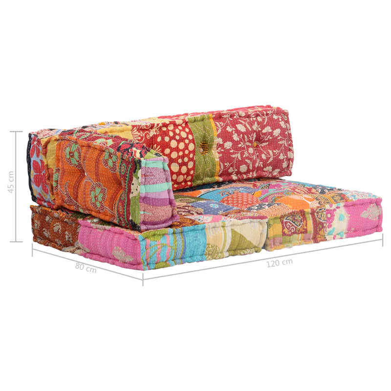 vidaXL Pouffe Patchwork Fabric