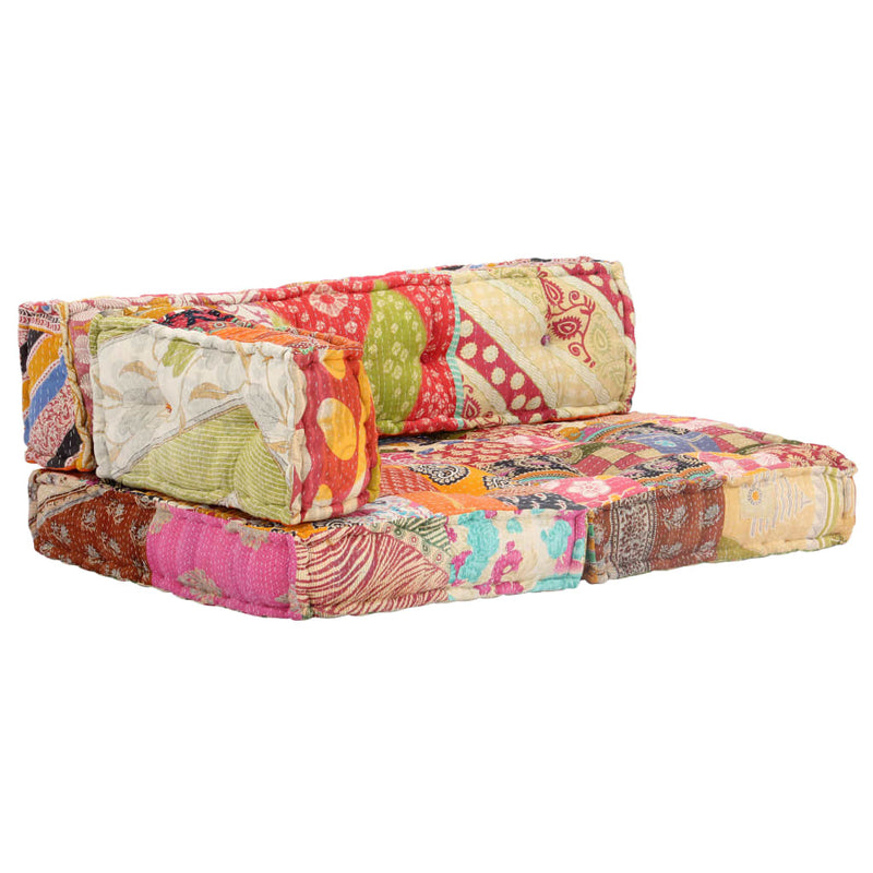 vidaXL Pouffe Patchwork Fabric