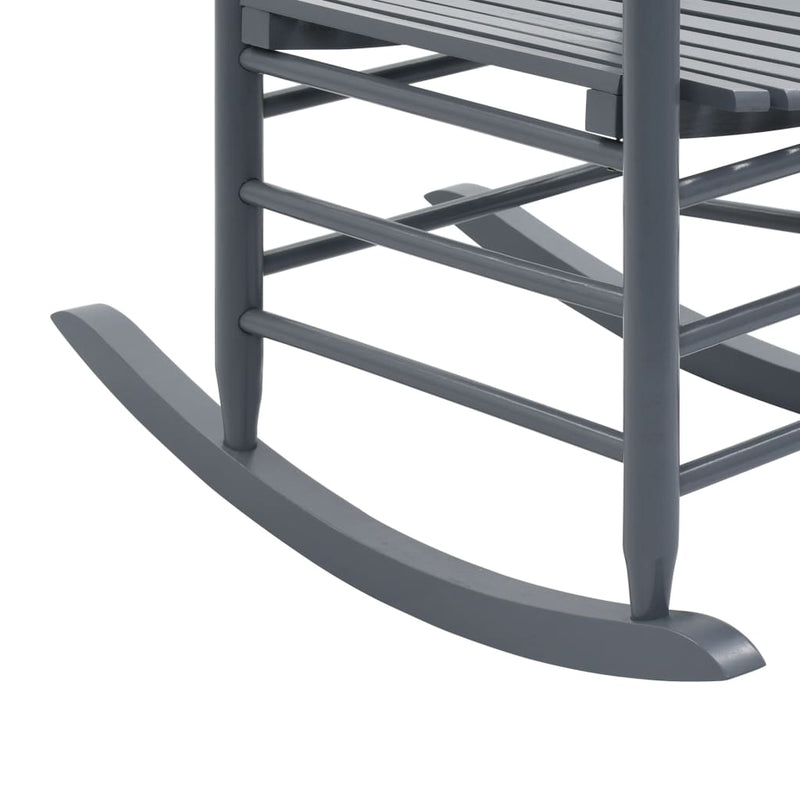vidaXL Rocking Chair with Curved Seat Grey Poplar Wood