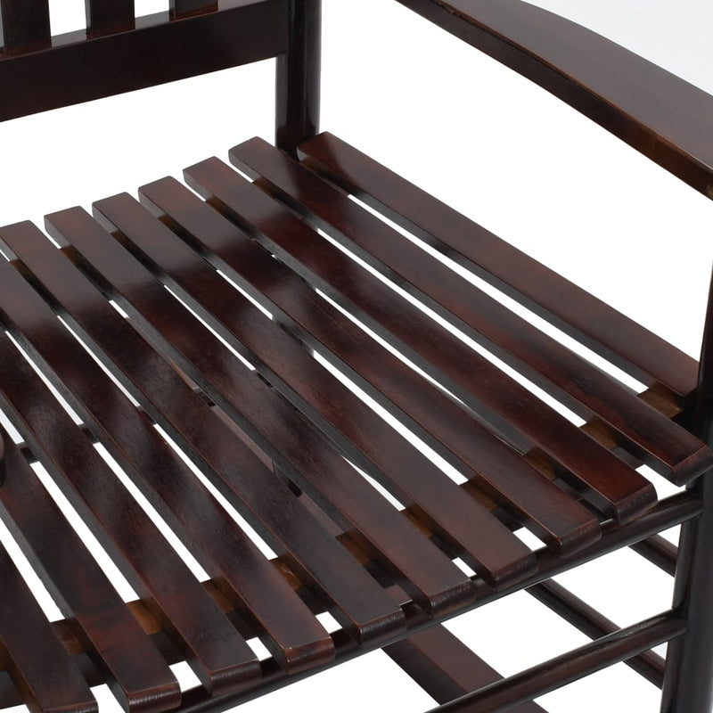 vidaXL Rocking Chair with Curved Seat Brown Poplar Wood