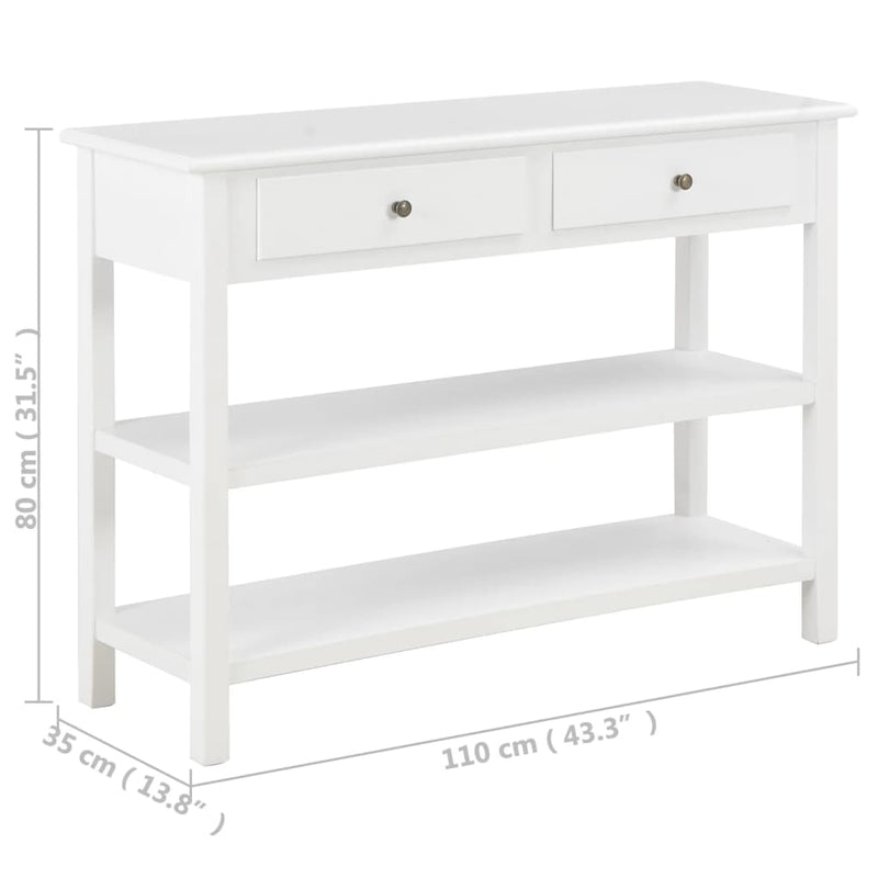 Sideboard White 110x35x80 cm MDF