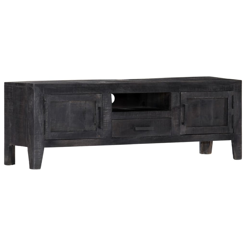 vidaXL TV Cabinet Black 118x30x40 cm Solid Mango Wood
