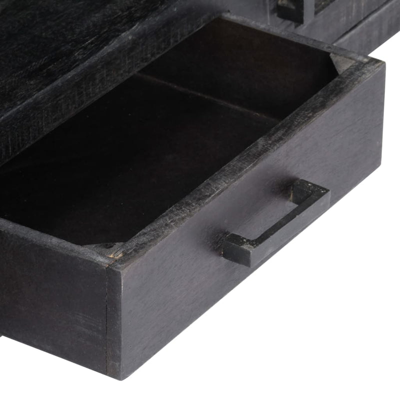 vidaXL TV Cabinet Black 118x30x40 cm Solid Mango Wood