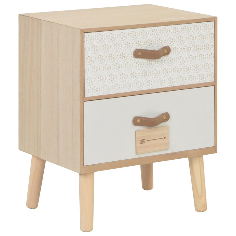 vidaXL Bedside Cabinet with 2 Drawers 40x30x49.5 cm Solid Pinewood