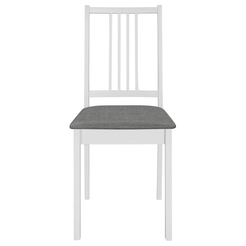 vidaXL Dining Chairs with Cushions 2 pcs White Solid Wood
