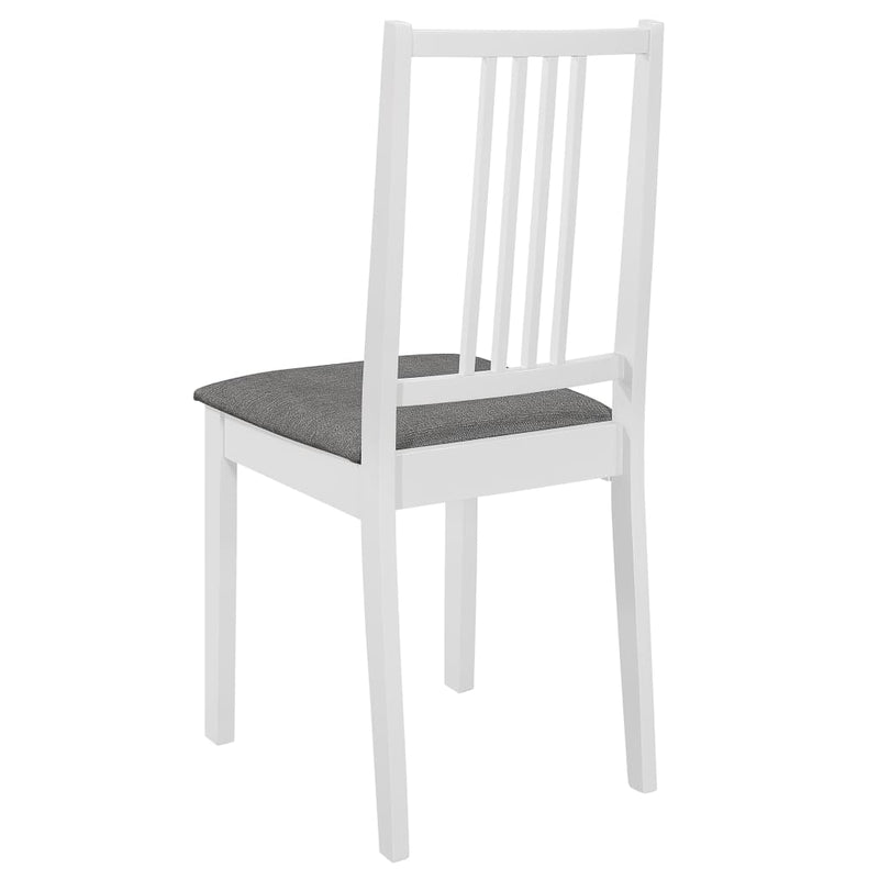 vidaXL Dining Chairs with Cushions 2 pcs White Solid Wood