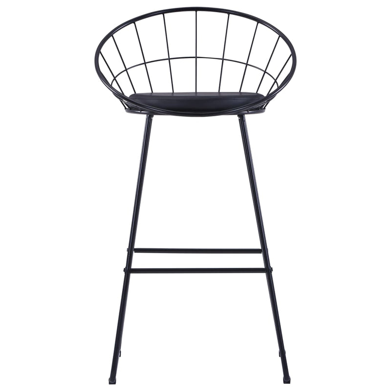 vidaXL Bar Chairs 2 pcs Black Faux Leather