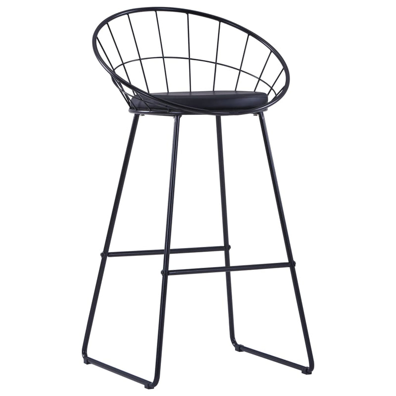 vidaXL Bar Chairs 2 pcs Black Faux Leather