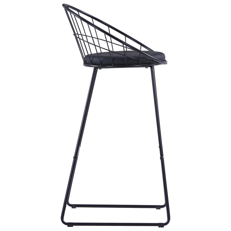 vidaXL Bar Chairs 2 pcs Black Faux Leather
