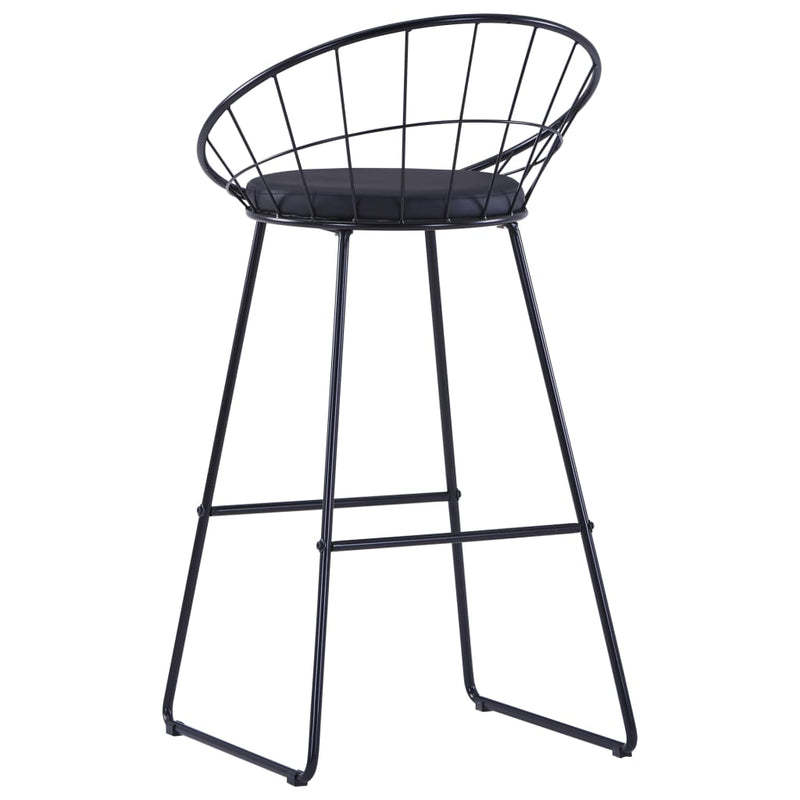 vidaXL Bar Chairs 2 pcs Black Faux Leather