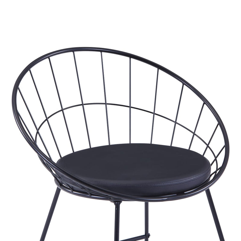 vidaXL Bar Chairs 2 pcs Black Faux Leather