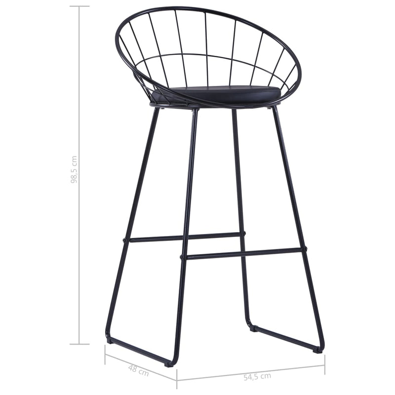 vidaXL Bar Chairs 2 pcs Black Faux Leather