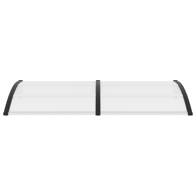 vidaXL Door Canopy Black and Transparent 200x75 cm PC