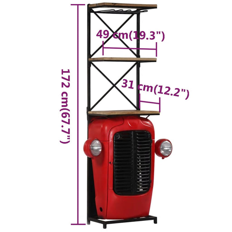 vidaXL Tractor Wine Cabinet 49x31x172 cm Solid Wood Mango