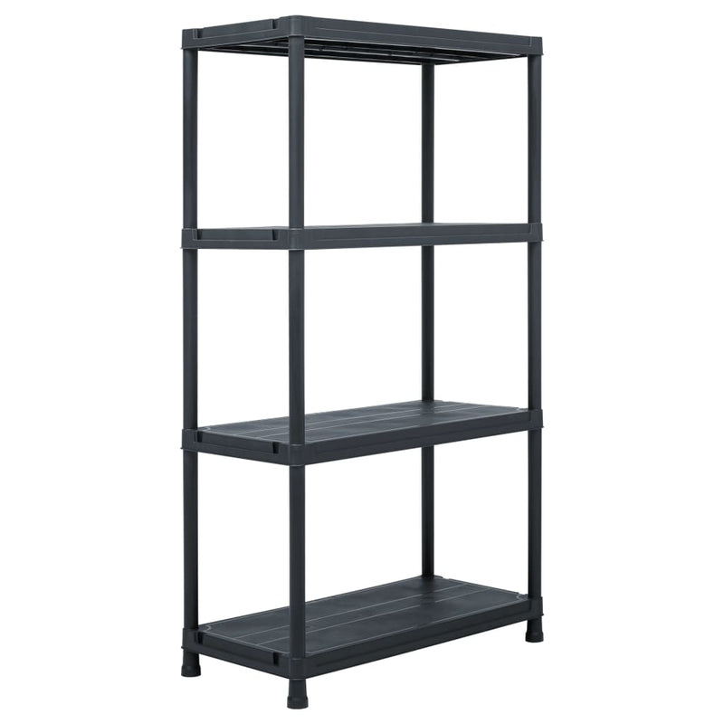 vidaXL Storage Shelf Racks 2 pcs Black 60x30x138 cm Plastic
