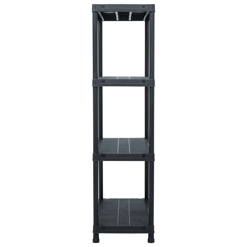 vidaXL Storage Shelf Racks 2 pcs Black 60x30x138 cm Plastic