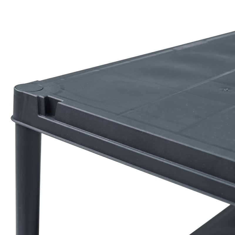 vidaXL Storage Shelf Racks 2 pcs Black 125 kg 60x30x180 cm Plastic