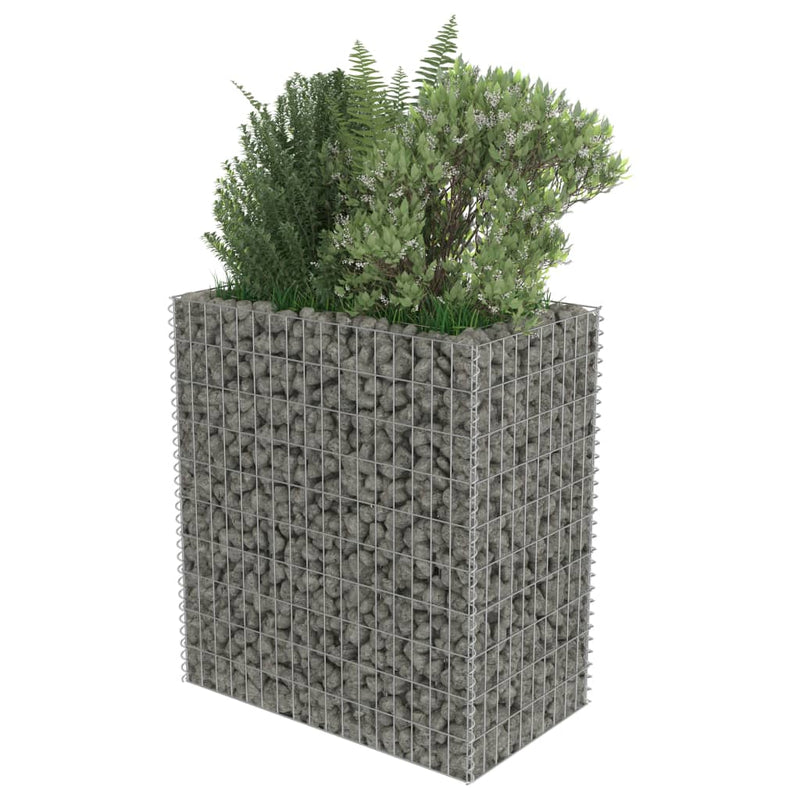 vidaXL Gabion Raised Bed Galvanised Steel 90x50x100 cm