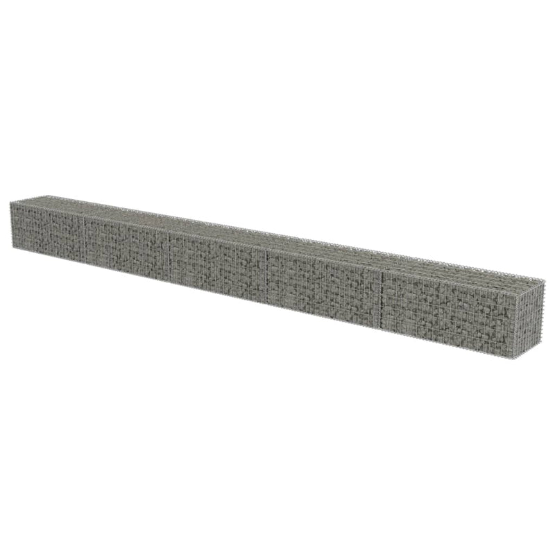 vidaXL Gabion Wall with Covers Galvanised Steel 600x50x50 cm