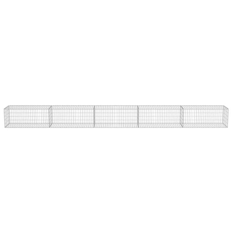vidaXL Gabion Wall with Covers Galvanised Steel 600x50x50 cm