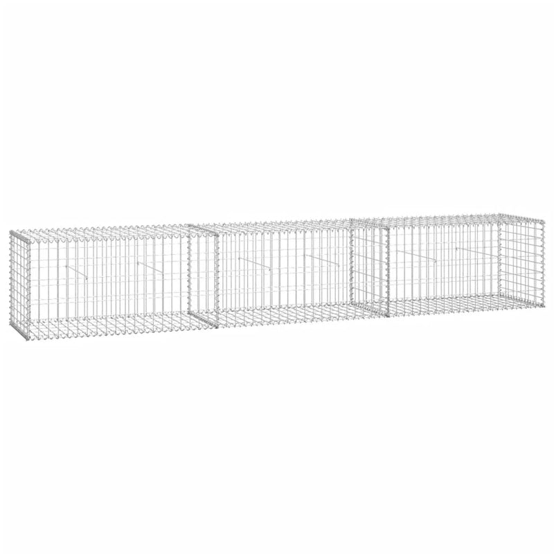vidaXL Gabion Wall with Covers Galvanised Steel 300x50x50 cm