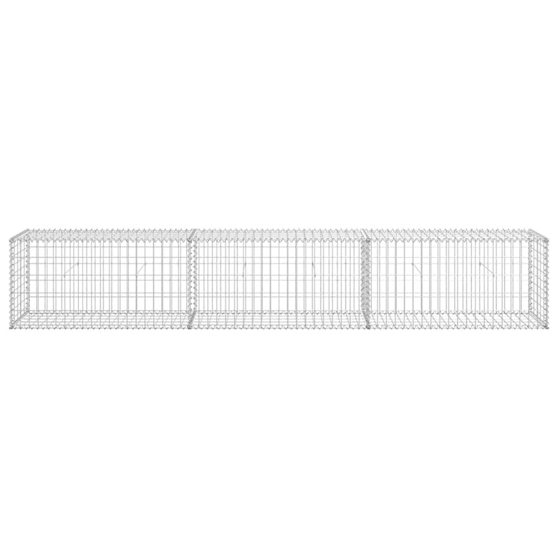 vidaXL Gabion Wall with Covers Galvanised Steel 300x50x50 cm