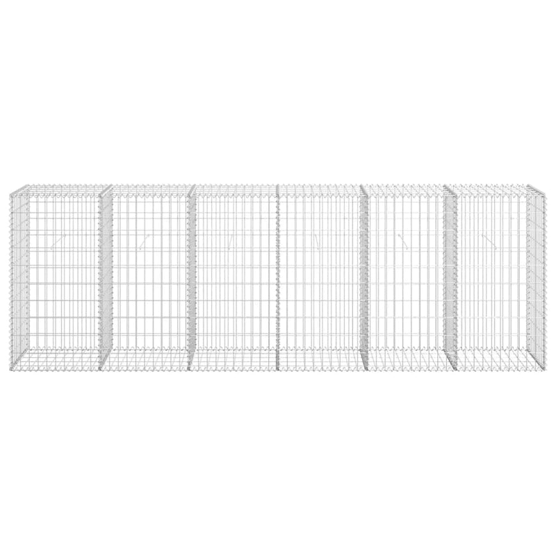 vidaXL Gabion Wall with Covers Galvanised Steel 300x50x100 cm