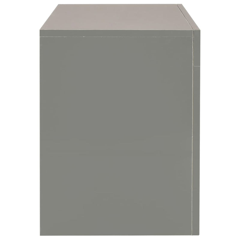 TV Cabinet with LED Lights High Gloss Grey 130x35x45 cm