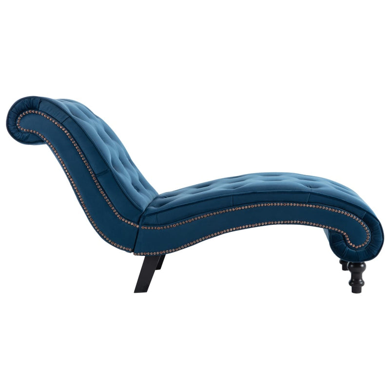vidaXL Chaise Lounge Blue Velvet