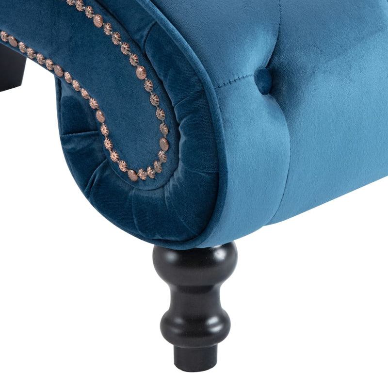 vidaXL Chaise Lounge Blue Velvet