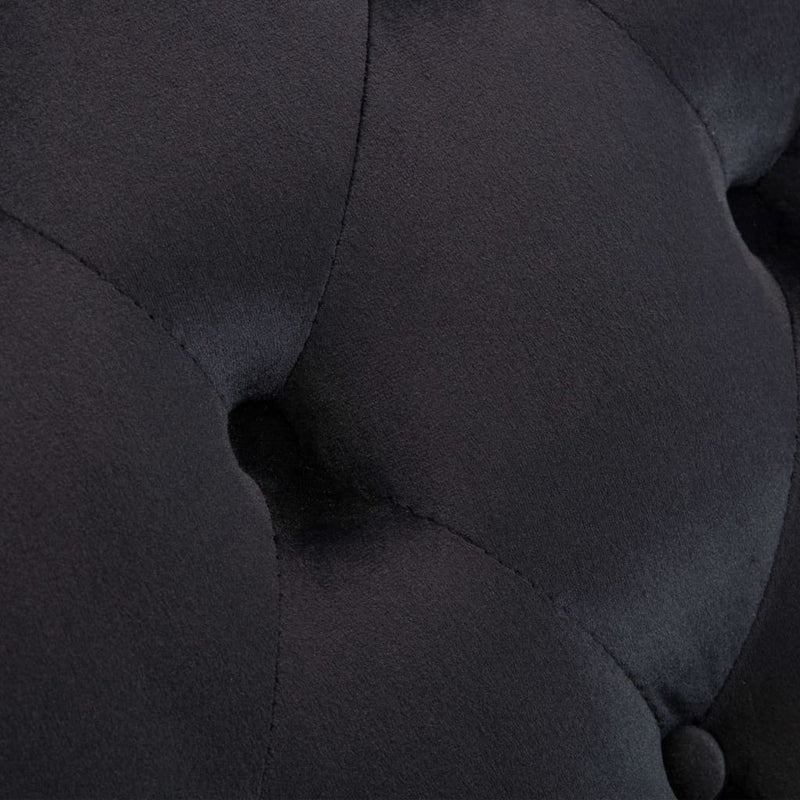 Chaise Lounge Black Velvet