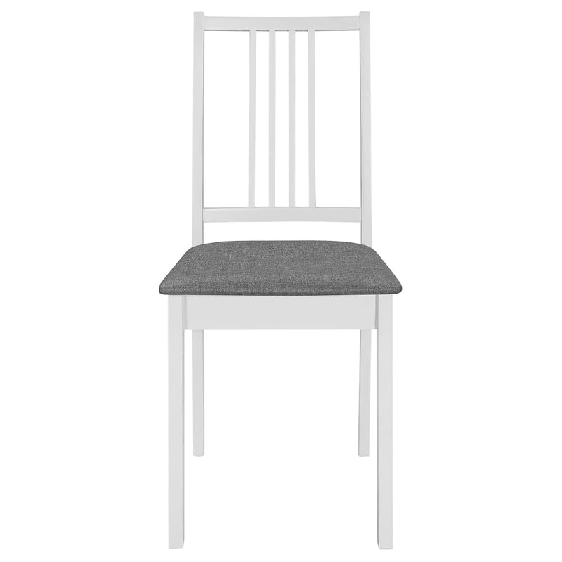vidaXL Dining Chairs with Cushions 6 pcs White Solid Wood
