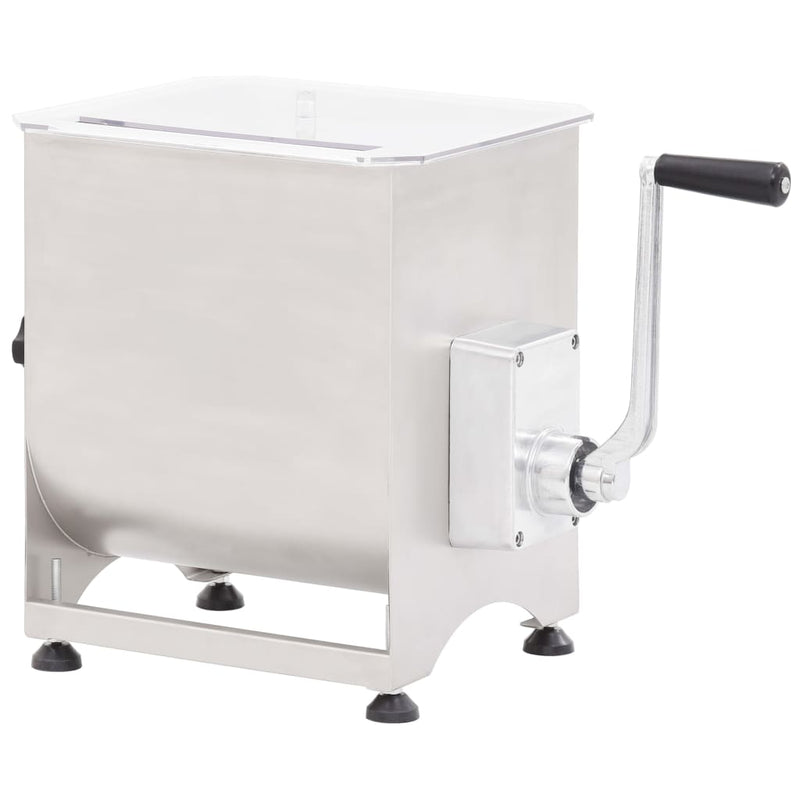 vidaXL Meat Mixer with Gear Box Silver Stainless Steel