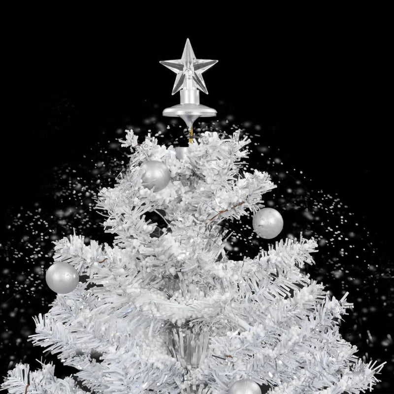 vidaXL Snowing Christmas Tree with Umbrella Base White 75 cm