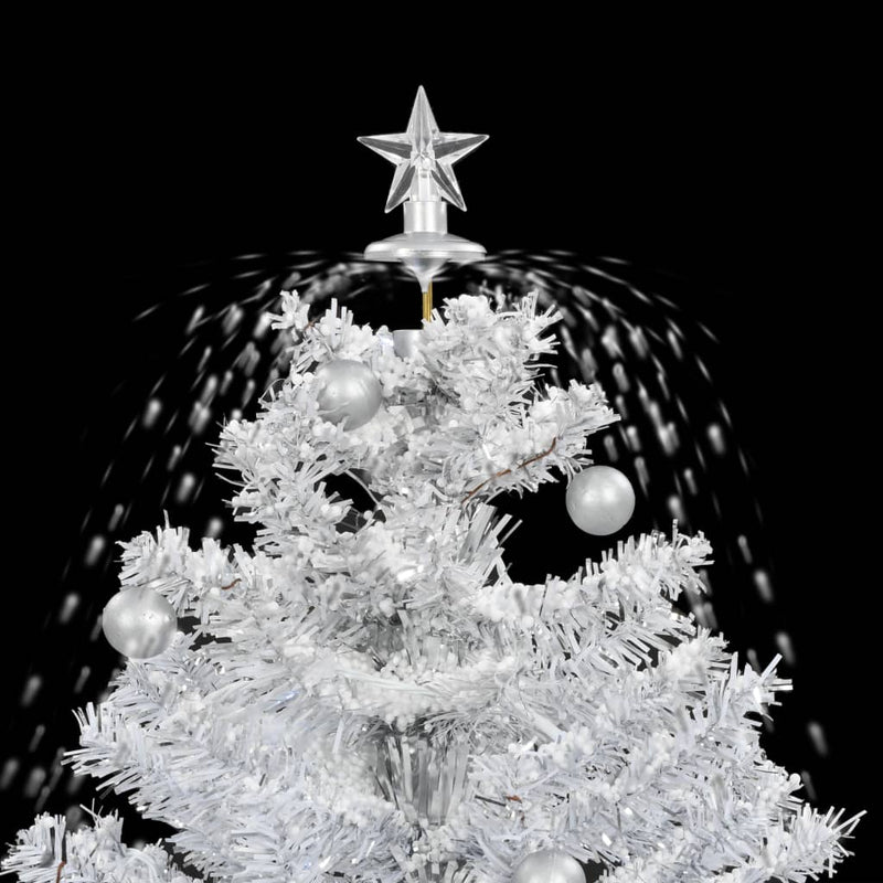 vidaXL Snowing Christmas Tree with Umbrella Base White 75 cm