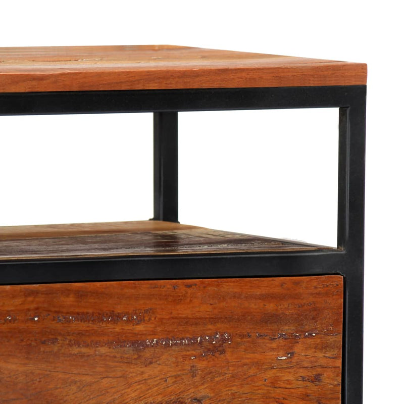 vidaXL Bedside Cabinet 40x30x50 cm Solid Reclaimed Wood and Steel