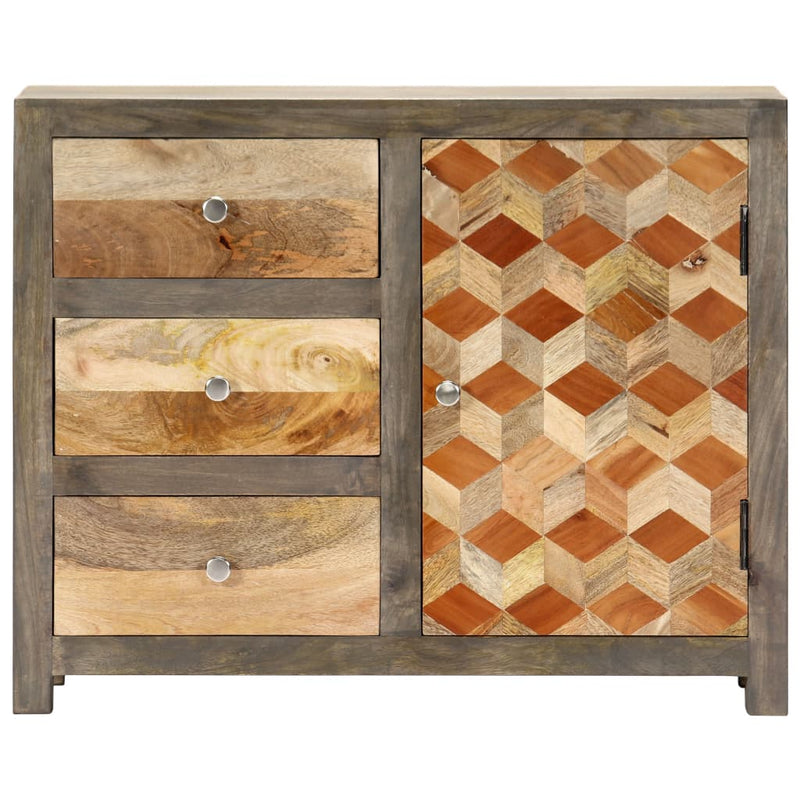 vidaXL Side Cabinet Grey 75x30x60 cm Solid Mango Wood