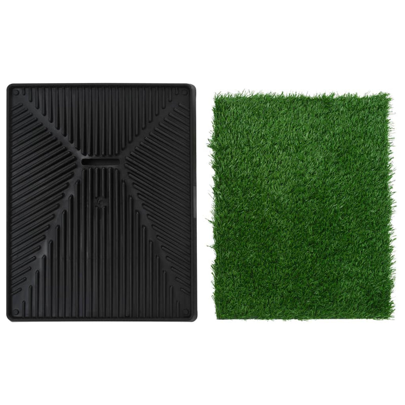 vidaXL Pet Toilet with Tray & Faux Turf Green 63x50x7 cm WC