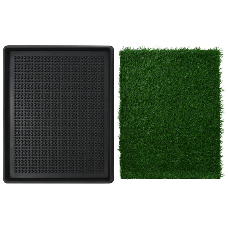 vidaXL Pet Toilet with Tray & Faux Turf Green 64x51x3 cm WC