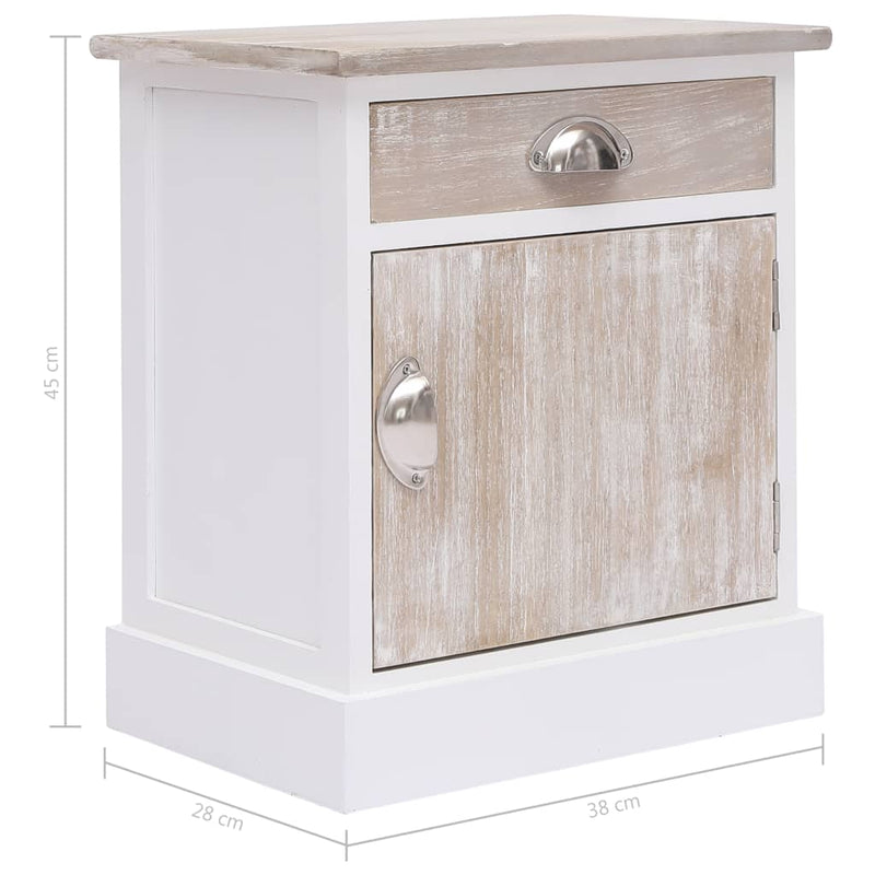 vidaXL Bedside Cabinets 2 pcs 38x28x45 cm Paulownia Wood