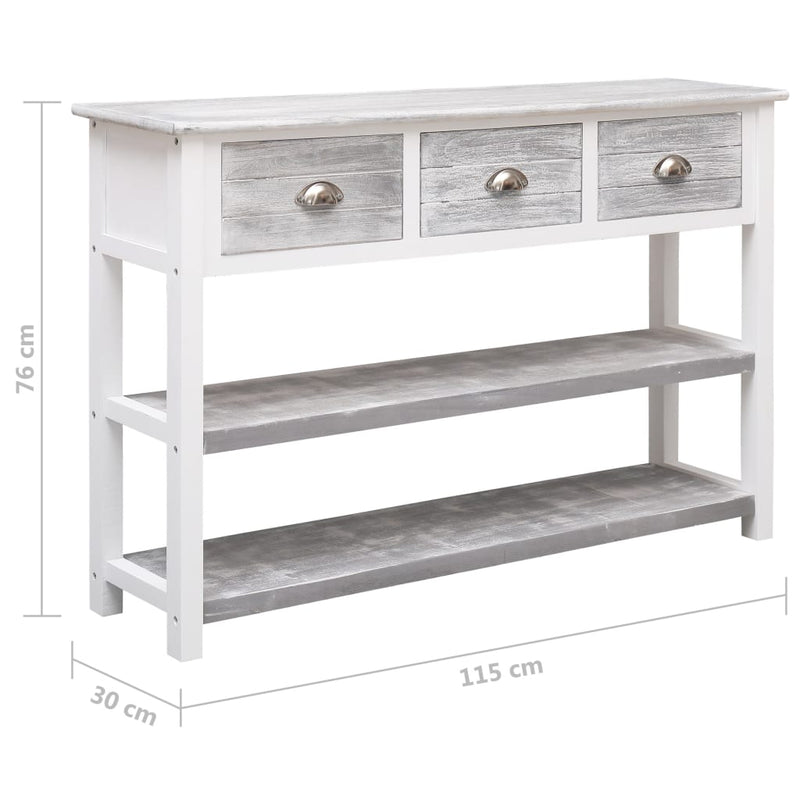 vidaXL Sideboard Antique Grey 115x30x76 cm Wood