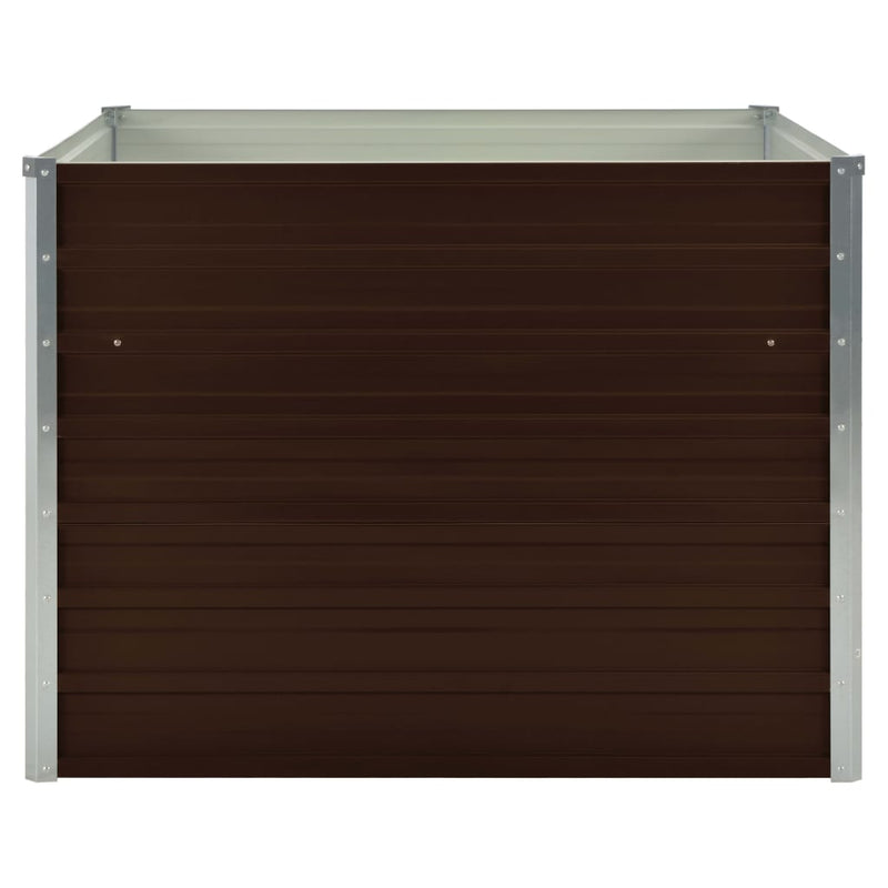 vidaXL Raised Garden Bed Brown 100x100x77 cm Galvanised Steel