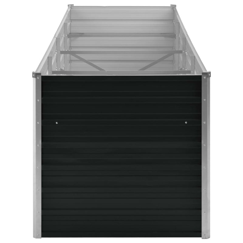 vidaXL Garden Raised Bed Anthracite 320x80x77 cm Galvanised Steel