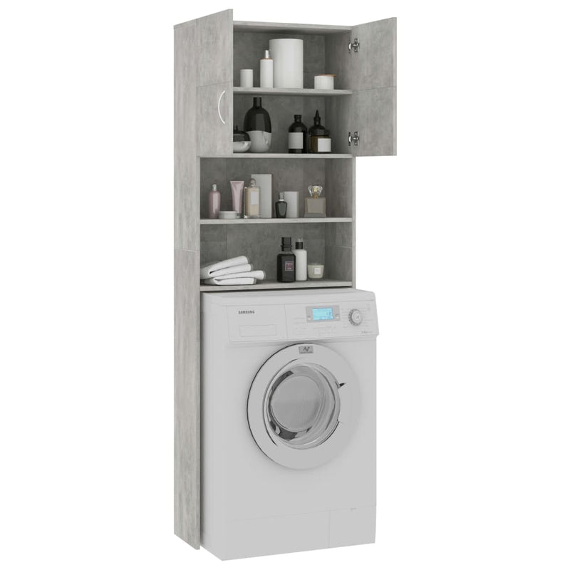 vidaXL Washing Machine Cabinet Concrete Grey 64x25.5x190 cm Engineered Wood