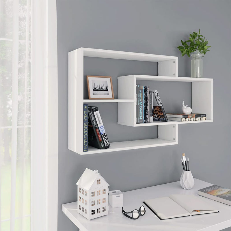 vidaXL Wall Shelves White 104x20x58.5 cm Engineered Wood